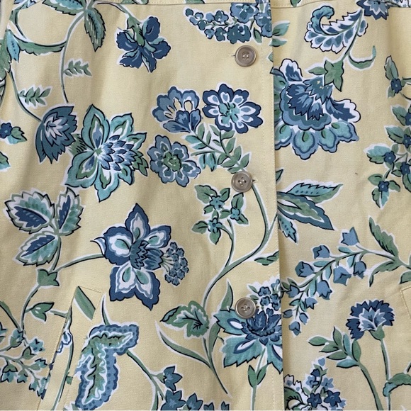 Appleseed’s Women’s Size 18 Jacket Yellow Blue Floral Blazer w/Pockets - Picture 2 of 6